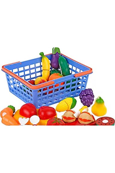 MİNİK DEHALAR 42 Parça Sepetli Meyve Sebze Kesilebilen Oyuncak Seti | Eğitim ...