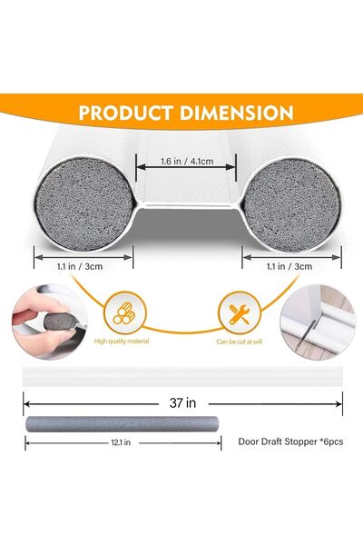 Tazweeq Door Draft Stopper, Adjustable 35-37" Soundproof Insulation Strip