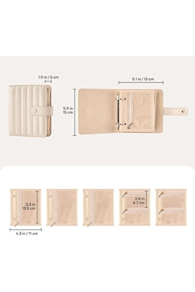 Lolalet Travel Jewelry Organizer Case, Velvet Pouch - Beige, Small