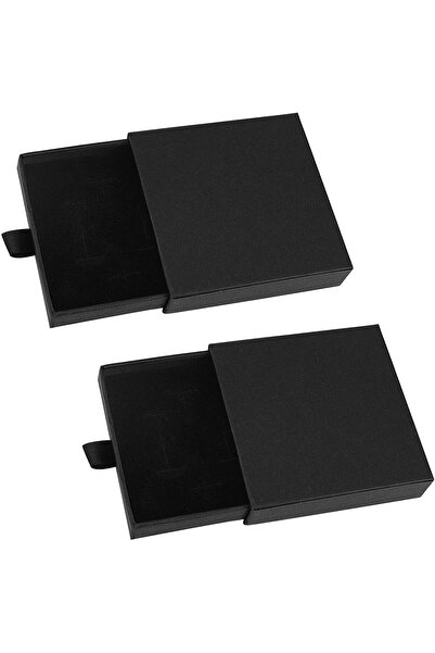 Aputue صندوق مجوهرات، مجموعة من علبتين مربعتين من كرافت 9 × 9 × 1.7 سم