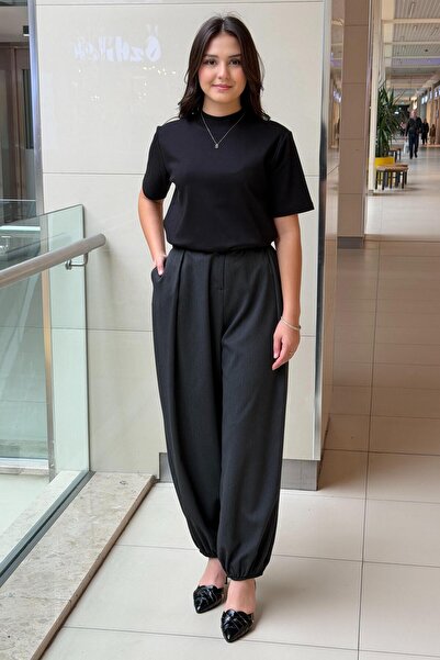 Ghisa Pleated Loose Pants with Elasticated Cuffs