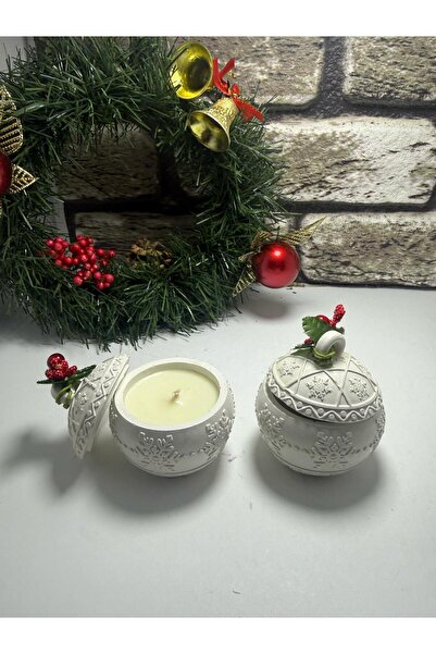 indirimvar Ev Dekorasyon Hediyelik Soya Mum Yılbaşı Özel 2 adet El Yapımı Taş...