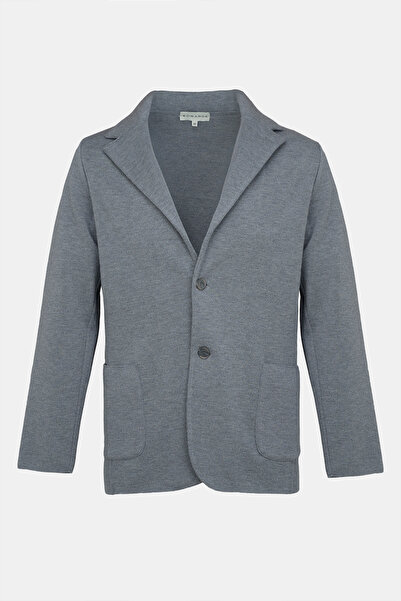 Edwards Erkek Gri Extrafine Yün Triko Ceket