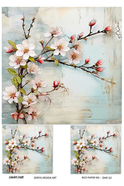 DERYA DESİNG ART Bahar Dalı Deseni Pirinç Dekopaj Kağıdı No:DHE122- 29x42cm