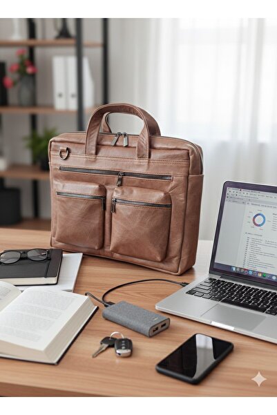 Newish Polo Genuine Leather Briefcase Notebook (Laptop) Bag