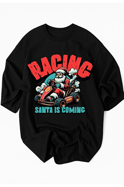Advantage Santa Claus Racing T-Shirt – Motorsport Santa Is Coming Print