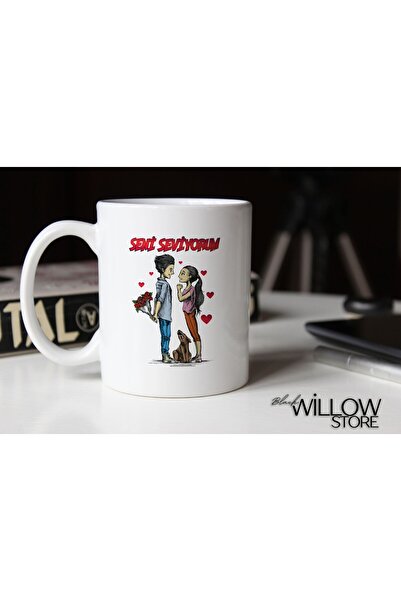 WİLLOW STORE Valentine's Day, Special for Lovers, Love, Affection Porcelain M...