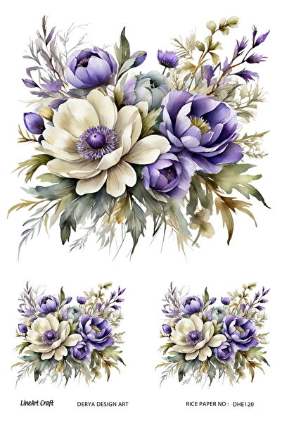 DERYA DESİNG ART Çiçek Deseni Pirinç Dekopaj Kağıdı No:DHE120- 29x42cm