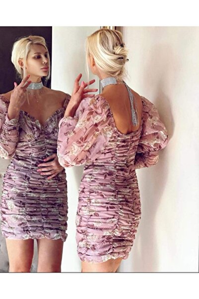 Diva Exclusive Fashion Short dress with puff sleeves