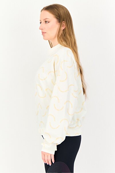 adidas Women Sportswear Fit Long Sleeve Outdoor Sweatshirt, Cream