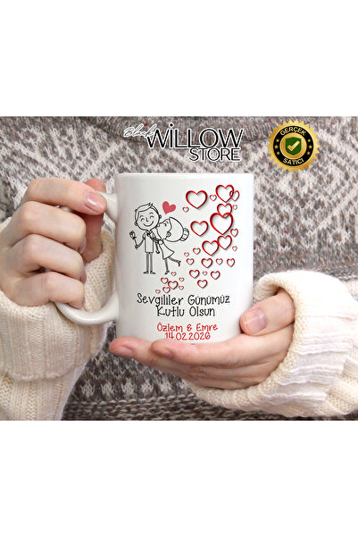 WİLLOW STORE كوب خزفي لعيد الحب، خاص بالمحبين، الحب، والحب -84