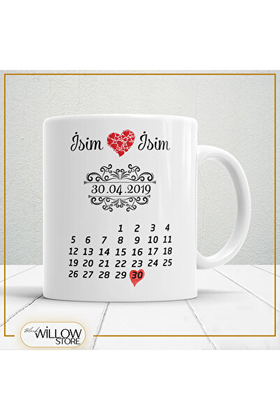 WİLLOW STORE Valentine's Day, Special for Lovers, Love, Affection Porcelain M...
