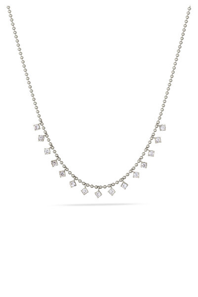ELLI Halskette Damen Kugelanhänger Kugelkette Zirkonia Diamantschliff Weiß 925 Sterlingsilber 40 cm