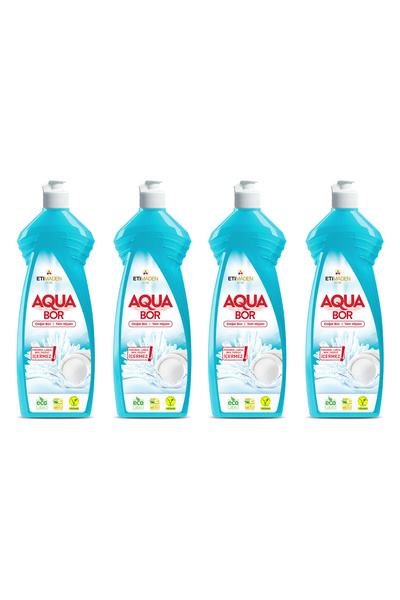Boron Aquabor Doğal Mineralli Elde Yıkama Sıvı Bulaşık Deterjanı 650 ML x 4 Adet