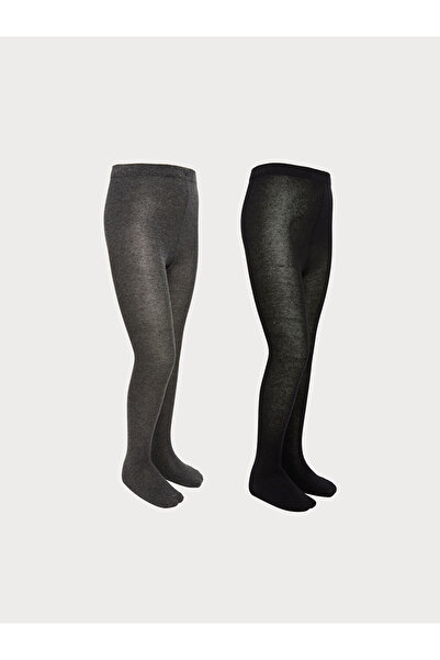 LC Waikiki Rmz Gi̇yi̇m Farkiyla Classic Girls' Pantyhose 2-Pack