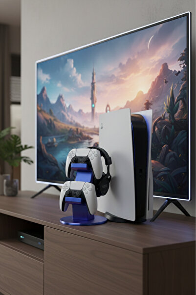 OEM Dual PS5 Controller and Headset Holder, Organizer Stand, Galaxy Purple