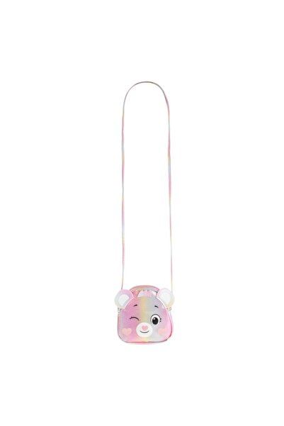 Tessari Pink Teddy Bag with Holographic Glitter for Girls 14 x 4 x 14 cm