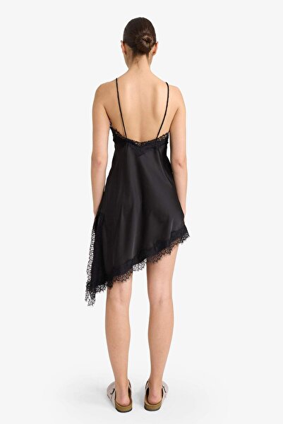 DeFacto Regular Fit V Neck Satin Strap Nightgown G6076Ax25Wn