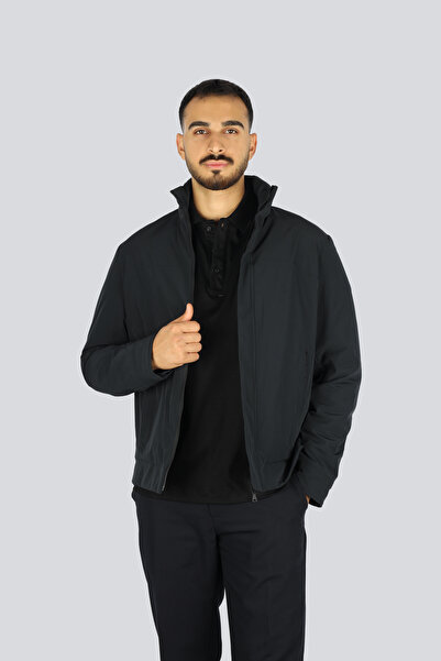 PAUL&SHARK Men's Regular Fit Mock Neck Zippered Long Sleeve Black Jacket 15312017-011