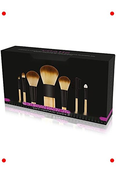 markentegra فرش مكياج من الخيزران - شعيرات صناعية نباتية (7 قطع)