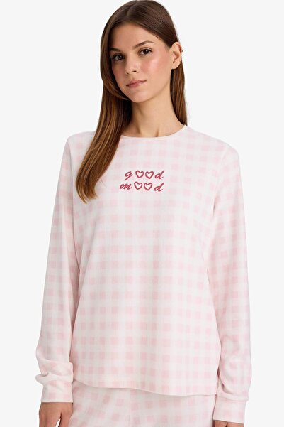 DeFacto Set de pijamale Regular Fit Top cu mâneci lungi în carouri Partea de jos lungă G5305AX25AU