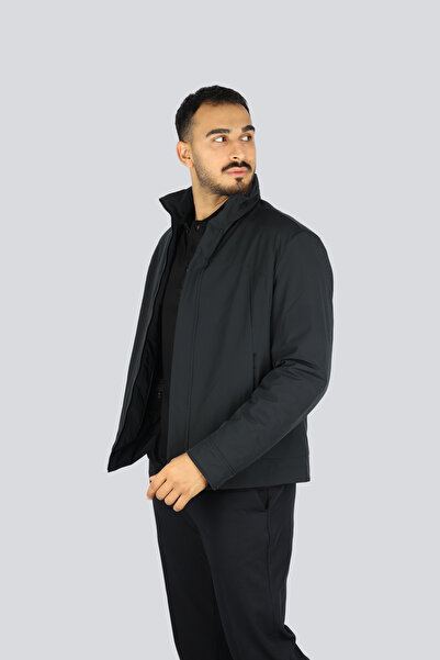 PAUL&SHARK Men's Regular Fit Mock Neck Zippered Long Sleeve Black Jacket 15312017-011