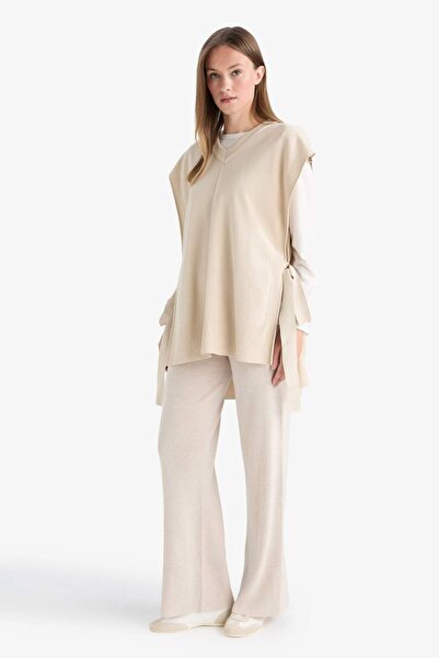 DeFacto Regular Fit Basic Straight Waist Elastic Straight Leg Knitwear Trousers D6912Ax25Wn