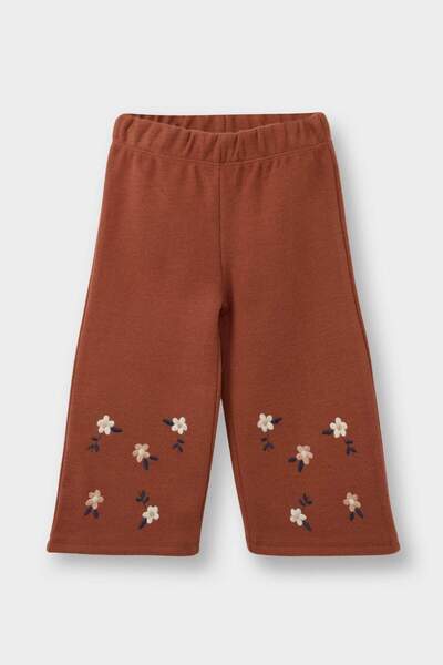 DeFacto Baby Girl φαρδύ μπατζάκι Παντελόνι με λουλούδια με ελαστική μέση G6842A525CW