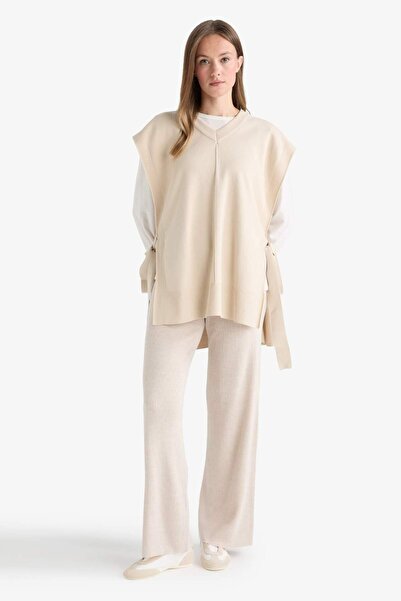 DeFacto Regular Fit Basic Straight Waist Elastic Straight Leg Knitwear Trousers D6912Ax25Wn