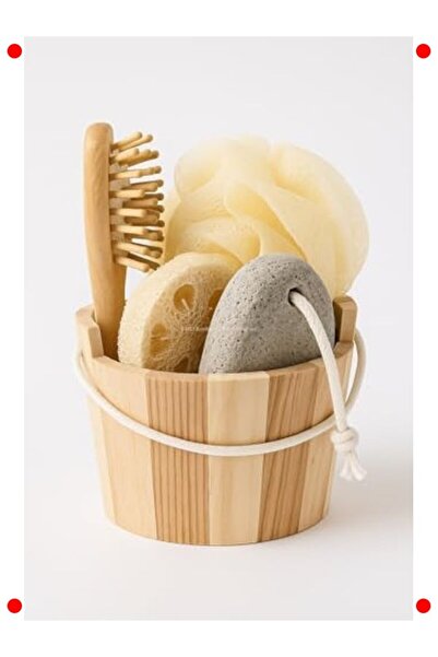 markentegra مجموعة حمام وسبا فاخرة في وعاء خشبي ريفي