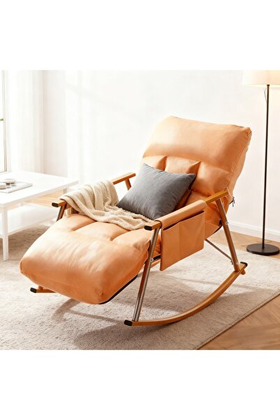 Topone1Topone1 Adjustable High-Back Upholstered Fabric Rocking Chair - Perfect for Nursery and Bedroom Comfort