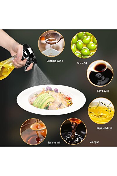 Generic A versatile glass oil sprayer for cooking, grilling, and salad preparation.