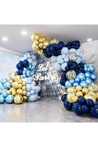 Generic مجموعة من 130 قطعة من أقواس البالونات المزخرفة باللون الأزرق الداكن م...