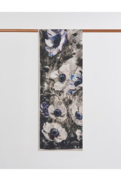 KYR Floral Pattern Viscose Shawl Smoke Green