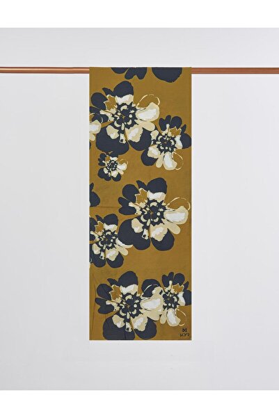 KYR Multi Floral Patterned Viscose Shawl Khaki