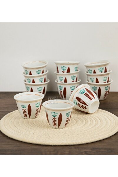 Generic Arabic coffee cup set with a traditional design, consisting of 12 pieces.