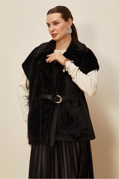 Alvina Belted Fur Vest 46111