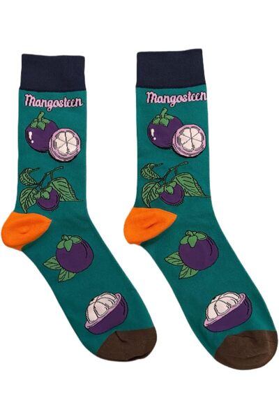 golden pineapple Trendy Mangosteen Knee-High Socks (One Size)