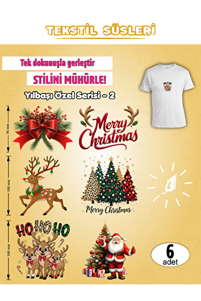 AGG Reklam Iron-On Clothing Label New Year Series -2 Set of 6