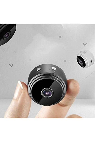 Generic Small surveillance camera with HD video and audio, Wi-Fi, night vision, and ambient sound detection.