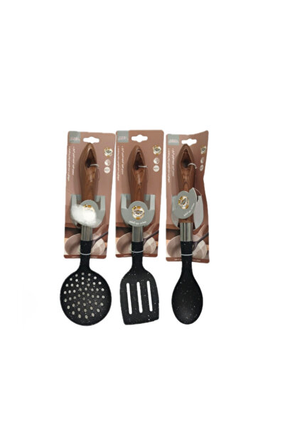 Generic Cooking spoons with wooden handles, 3 pieces