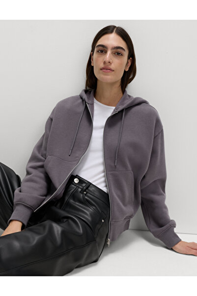 Marks & Spencer Pamuk Karışımlı Fermuarlı Kapüşonlu Hırka