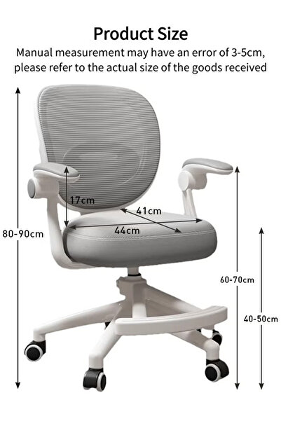 Generic Children's study chair, adjustable armrests and height office chair, with caster wheels and footrest