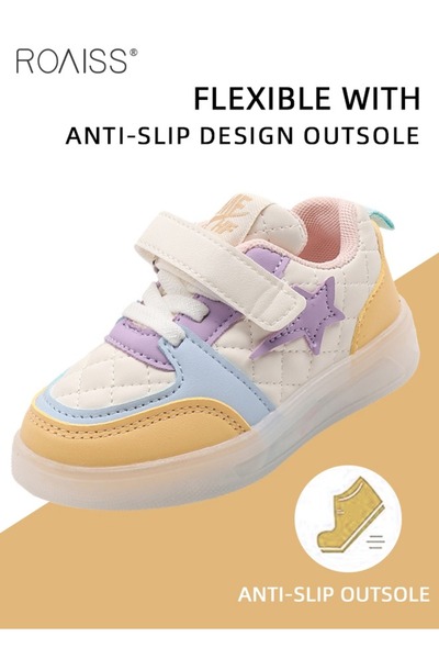 ROAISS Boys and Girls' Fashionable Sports Shoes Lighting Toddler Walking Shoe...