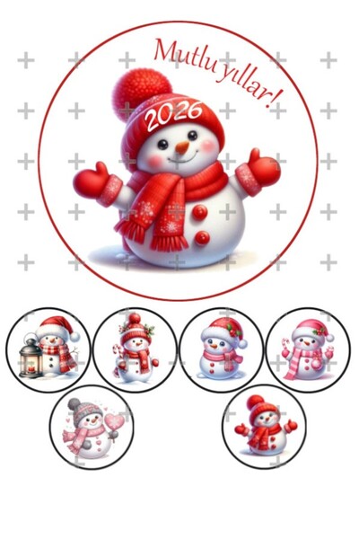 Lyroni Karadam Yeni Yıl Yenilebilir Kağıt Happy New Year Temalı Pasta Süsleme