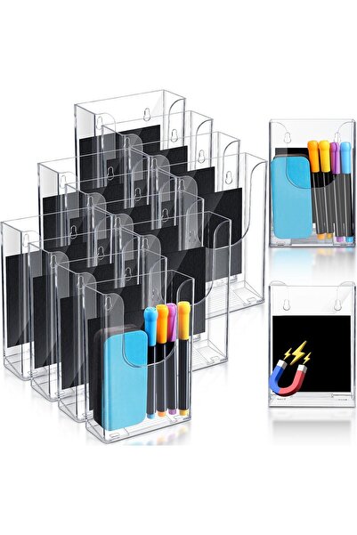 Slasa حامل كتيب مغناطيسي مكون من 12 قطعة (10×15 سم) من الأكريليك لعرض النشرات...