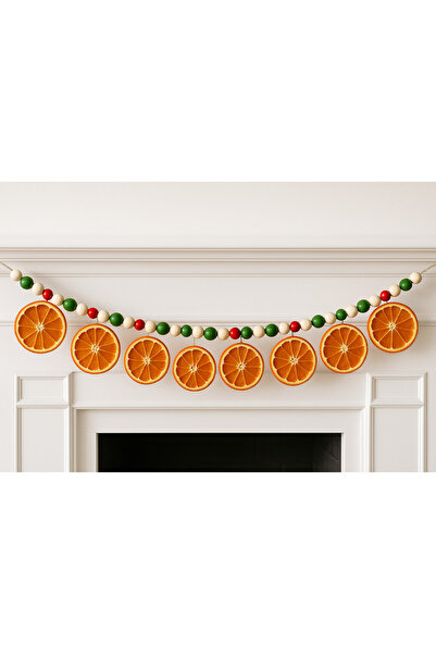 Marrone زينة برتقالية 80 سم، إكليل برتقالي للطاولة، شجرة صنوبر، زينة للنوافذ والشرفات والحدائق، زينة عيد الميلاد