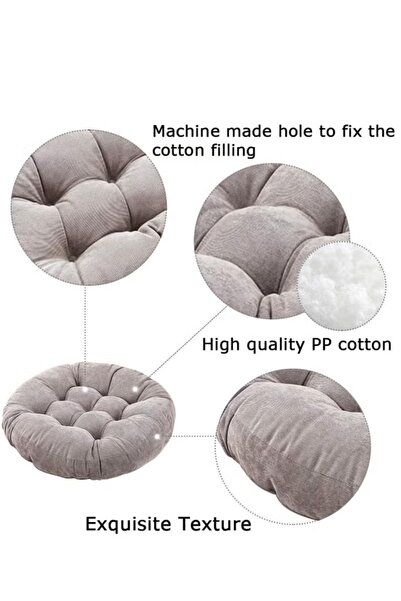 Generic 2PCS 40*40cm Round Chair Pad Seat Cushion with Ties Thicken Sofa Pillow Floor Pillow
