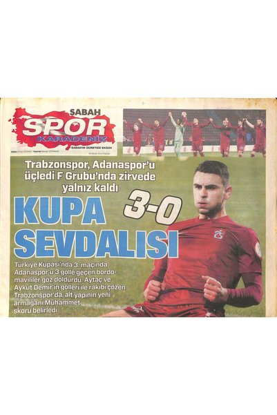 Gökçe Koleksiyon Sabah Gazetesi Spor Karadeniz Eki 10 Ocak 2016 - Kupa Sevdal...