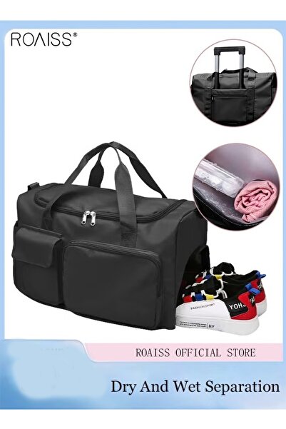ROAISS حقيبة رياضية كبيرة السعة مقاومة للماء وحقيبة دافل للنساء والرجال وحقيب...